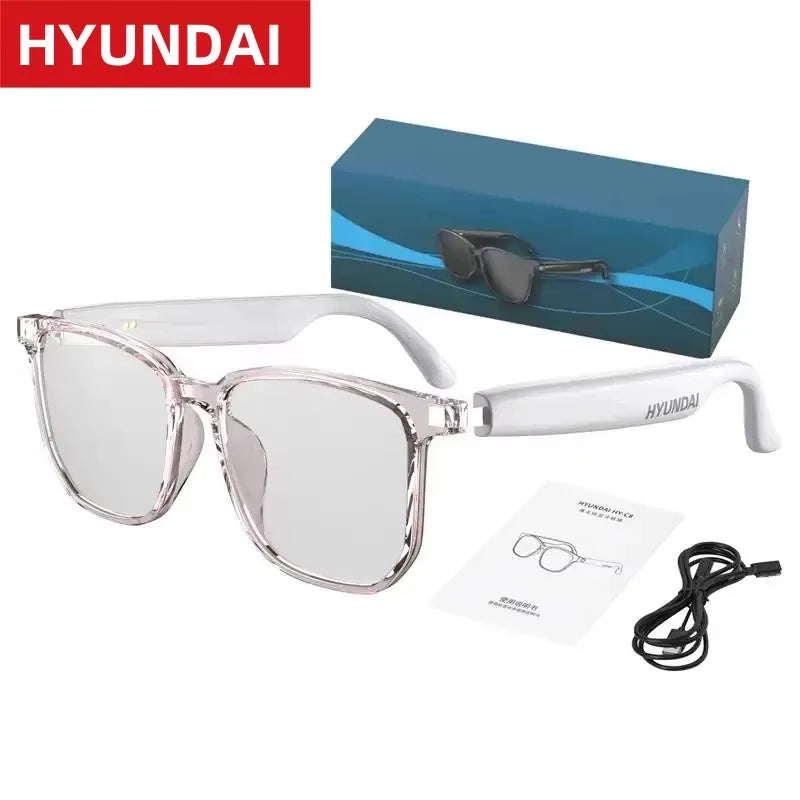 Choice HYUNDAI HY-C8 AI Glasses Earphones HD Smart Translation Bluetooth 5.4 Headphones Outdoor Sunglasses For Meeting