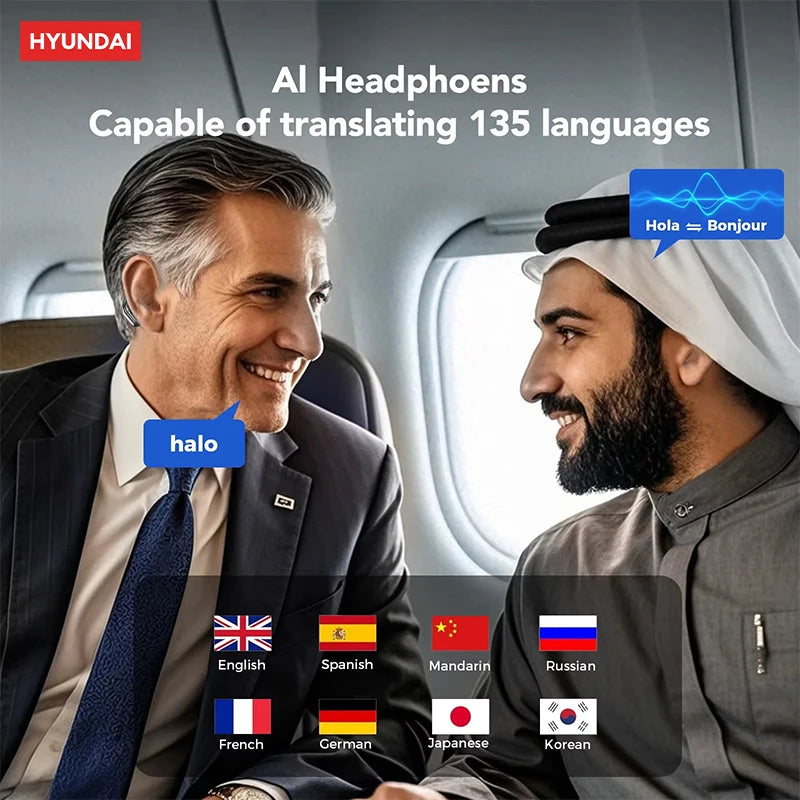 Choice HYUNDAI HY-C8 AI Glasses Earphones HD Smart Translation Bluetooth 5.4 Headphones Outdoor Sunglasses For Meeting