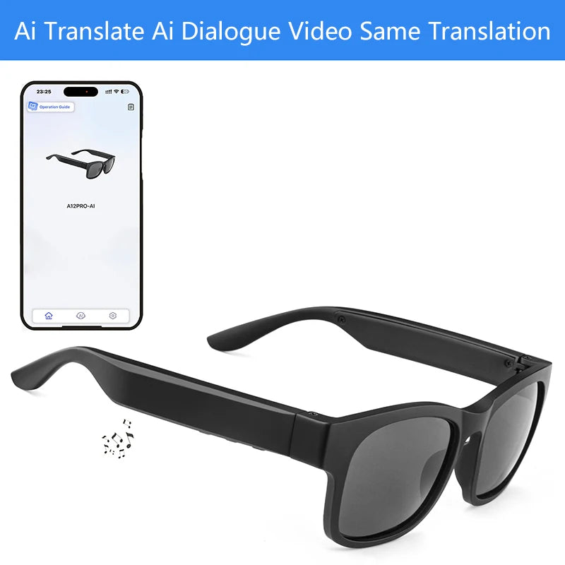 Ai Intelligent Translation Glasses Rechargeable Ai Glasses Support Ai Translation Dialogue Video Simultaneous Translation 2025